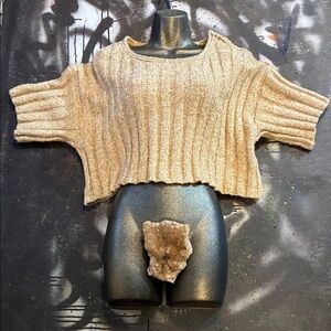 Papermoon Textured Knit Sweater in Tan